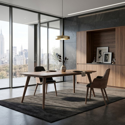 Salle à manger Table à manger de luxe Table complète Chaises 4x Design Aménagements neufs