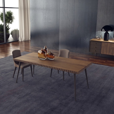 Ensemble de luxe 3 pièces Table en bois Table à manger Salle à manger Complet 4x Chaises Mobilier