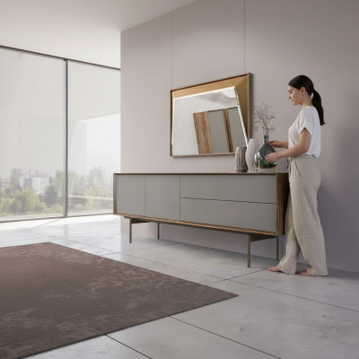 Buffet de salle à manger complet avec miroir Design Mobilier en bois Cabinet Meubles