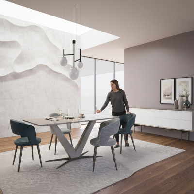 Salle à manger Design Table à manger complète Mobilier Buffet Ensemble de chaises 4x