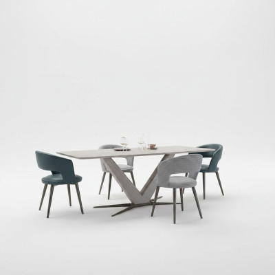 Salle à manger Design Table à manger complète Mobilier Buffet Ensemble de chaises 4x