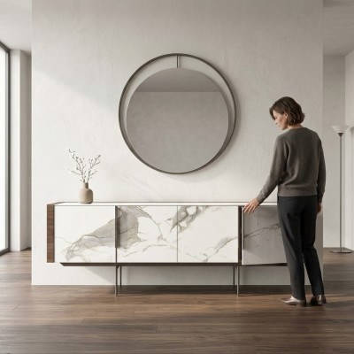Salle à manger de luxe Buffet moderne avec miroir Design Ameublement nouveau