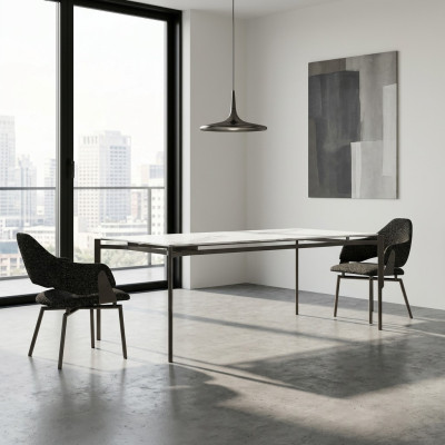Mobilier de salle à manger moderne Table à manger 4x Chaises Mobilier de luxe Table neuve