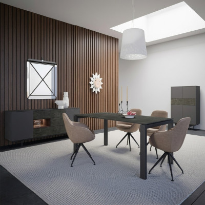 Salle à manger de luxe Ensemble de salle à manger Table à manger 4x Chaises Design Moderne Ameublement neuf