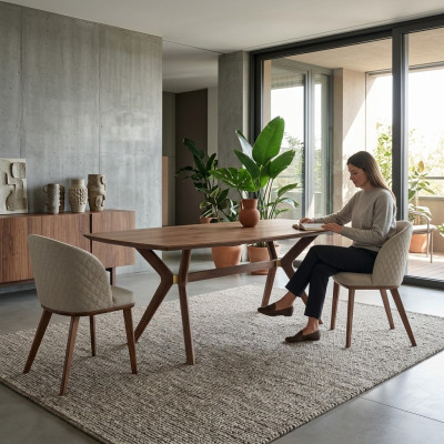 Salle à manger Ensemble de salle à manger Table à manger 4x Chaises Mobilier de luxe Design moderne