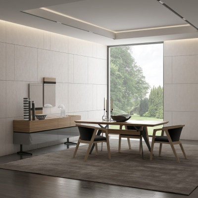 Ensemble de salle à manger de luxe 8 pièces Table à manger complète Chaises Buffet avec 2 miroirs neufs
