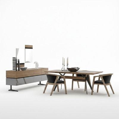 Ensemble de salle à manger de luxe 8 pièces Table à manger complète Chaises Buffet avec 2 miroirs neufs