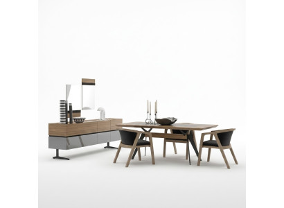 Ensemble de salle à manger de luxe 8 pièces Table à manger complète Chaises Buffet avec 2 miroirs neufs