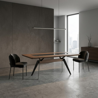 Set de salle à manger de luxe Table à manger 4 chaises Chaise en textile Ensemble de salle à manger Neuf