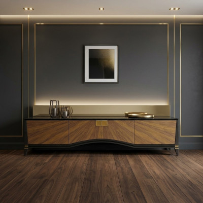 Salon moderne Meuble bas pour téléviseur Design Mobilier Armoire téléviseur Mobilier en bois neuf