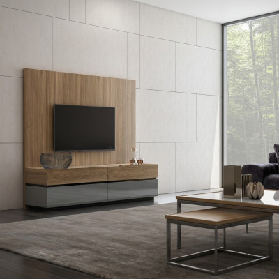 Unité murale Télé Mural Style Bois Moderne Meuble de salon Meuble TV Bas Mobilier neuf