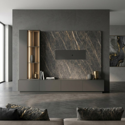 Unité murale Mobilier de designer Mobilier moderne Mobilier de salon en bois Meubles de luxe