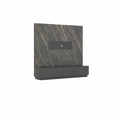Unité murale de luxe gris moderne Meubles en bois Meubles de salon de designer Ameublement