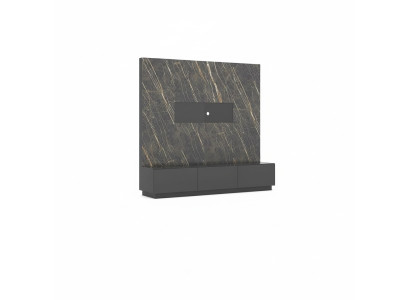 Unité murale de luxe gris moderne Meubles en bois Meubles de salon de designer Ameublement