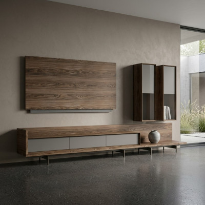 Mobilier de salon TV Lowboard Meuble mural complet pour TV Cadre de télévision Mobilier designer