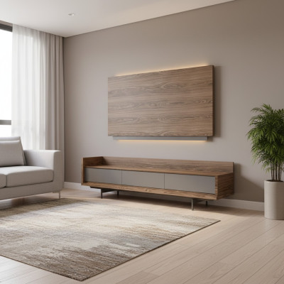 Unité murale de luxe pour la télévision, meuble TV bas, cadre TV - Mobilier complet pour le salon et l'ameublement.