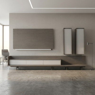 Unité murale TV meuble TV Frame Ameublement 2x armoire murale Design Moderne Suite