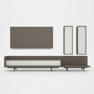 Unité murale TV meuble TV Frame Ameublement 2x armoire murale Design Moderne Suite