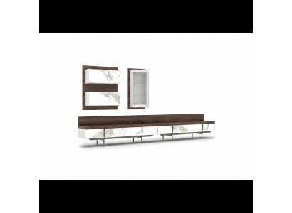 Unité murale de luxe moderne 2x meuble télé bas armoire murale complète vitrine suspendue neuve