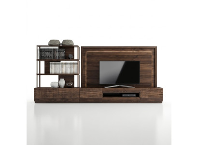 Unité murale de salon de luxe, meuble bas TV en bois, étagères à livres, nouveau cadre de TV