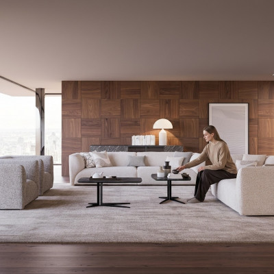 Ensemble de canapés de luxe avec revêtement en tissu 2x canapé trois places 2 fauteuils canapé 3+3+1+1
