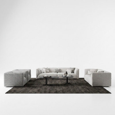 Ensemble de canapés de luxe avec revêtement en tissu 2x canapé trois places 2 fauteuils canapé 3+3+1+1