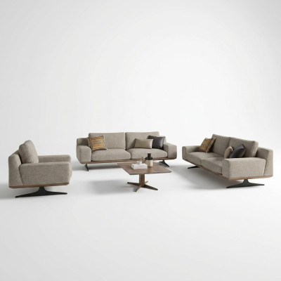 Ensemble de salon 6 pièces 2x canapé trois places moderne 2x fauteuil 1x table basse