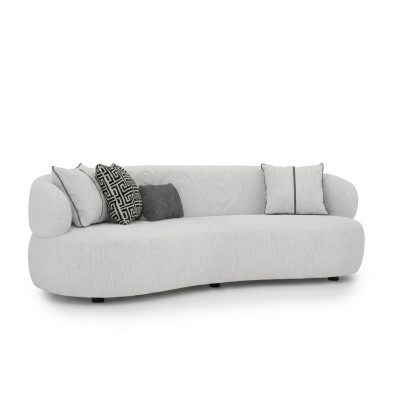 Salon Canapé blanc Trois places Textile Mobilier rembourré Moderne Meubles design