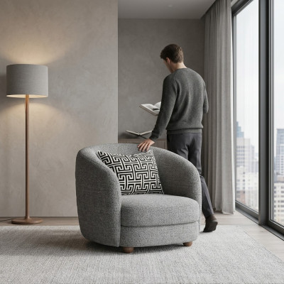 Meubles modernes Fauteuil Siège rembourré Mobilier de designer Tissu neuf