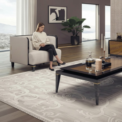 Nouveau Fauteuil de salon moderne Meubles de designer Blanc Siège rembourré