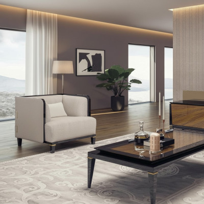 Nouveau Fauteuil de salon moderne Meubles de designer Blanc Siège rembourré