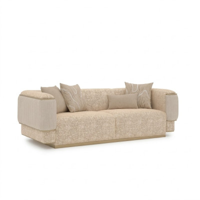 Canapé 3 places en textile pour salon Beige Canapé rembourré Mobilier de luxe Sofas Couch