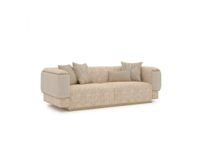 Canapé 3 places en textile pour salon Beige Canapé rembourré Mobilier de luxe Sofas Couch