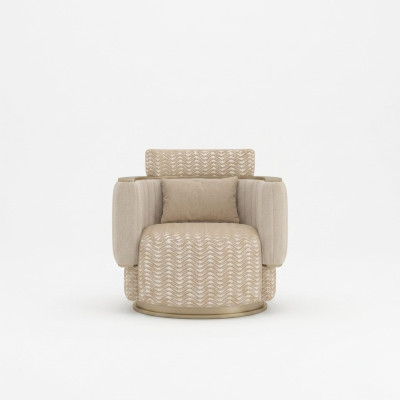 Fauteuil beige Salon de luxe Mobilier rembourré Design Aménagement moderne Nouveau