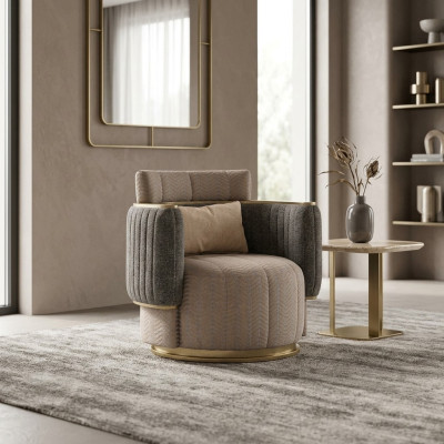 Salon Ameublement Fauteuil gris Tissu Moderne Meubles rembourrés neufs