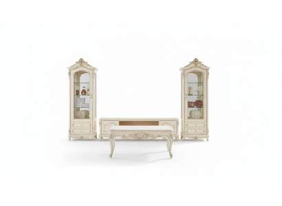 Ensemble de salon chic meuble classique TV stand 2x vitrine table basse