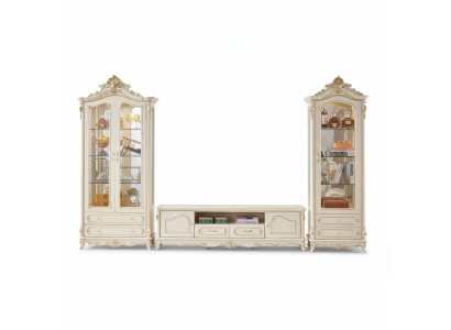 Set de salon de luxe, meuble TV, 2 vitrines, 3 pièces, nouvel espace intérieur