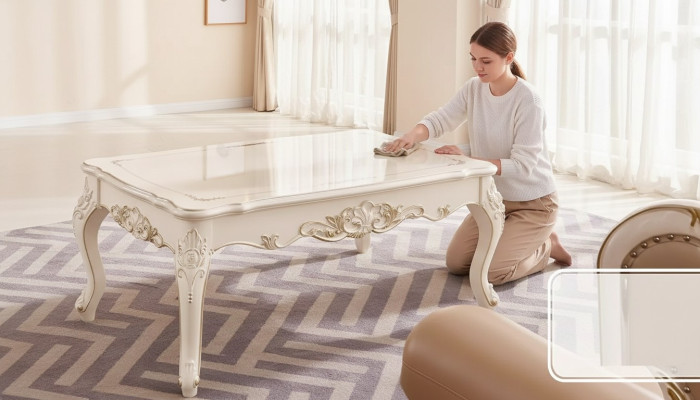 Table basse dans le salon, design chic, meubles élégants, nouveau luxe