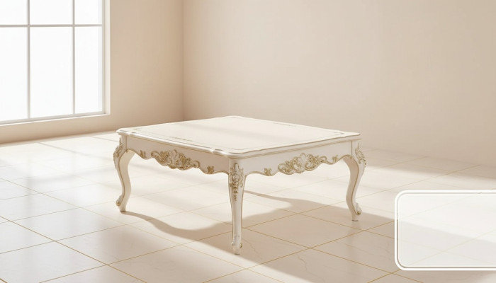 Table basse dans le salon, design chic, meubles élégants, nouveau luxe