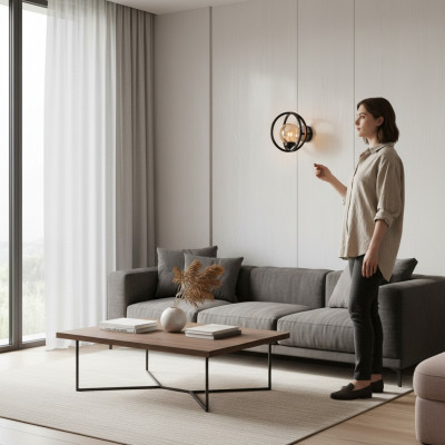 Applique murale moderne lampe murale noire appliques murales pour le couloir lampe de couloir