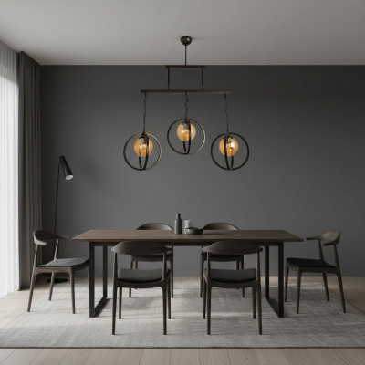 Lustre plafonnier en verre chic dans la maison pour le style du salon.