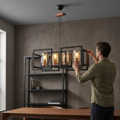 Plafonnier chic luminaire pour salle à manger salon verre brillant