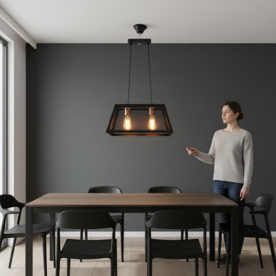 Lampe de plafond Living Luminaire Chambre Noir chic Lampe Lumière de plafond