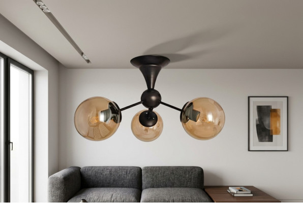 Plafonnier moderne Lumière suspendue Salon Noir Éclairage de luxe