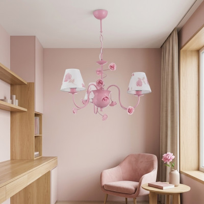 Plafonnier rose au design moderne dans le salon Chambre nouvelle