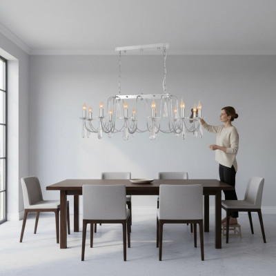 Lampe lumière suspendue Lustre lampe en cristal Plafonnier Lampes 106x80