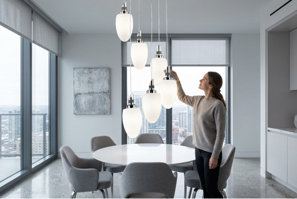Plafonnier moderne en verre blanc pour salon de luxe 50x130 chrome