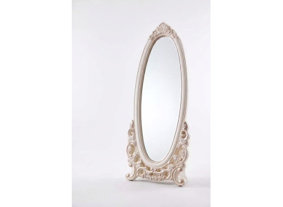 Miroir de sol dans le salon Bois classique blanc un nouveau luxe dans l'intérieur