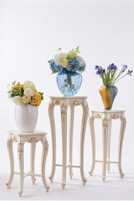 Stand de fleurs Style Classique R, étagère de luxe pour salon, colonne 3 pièces