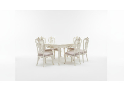 Ensemble de salle à manger table à manger luxueuse 6x chaises meubles classiques 7 pièces neuf